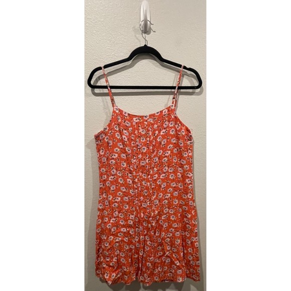 SANCTUARY Spaghetti Straps Floral Orange Mini Dress - Picture 3 of 3